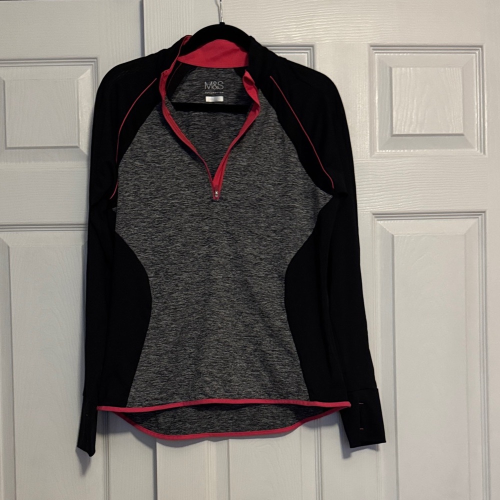 M&S Women's Large Black and Gray Long Sleeve Top